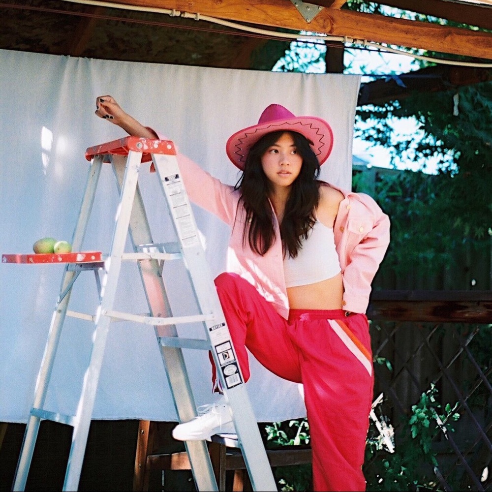 Vintage hot pink track pants